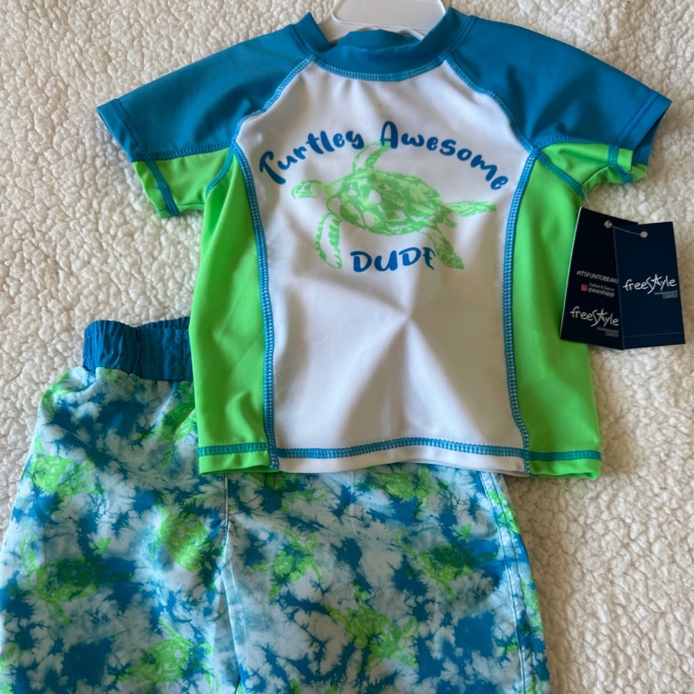 Toddler Turtle dude swimming trunks